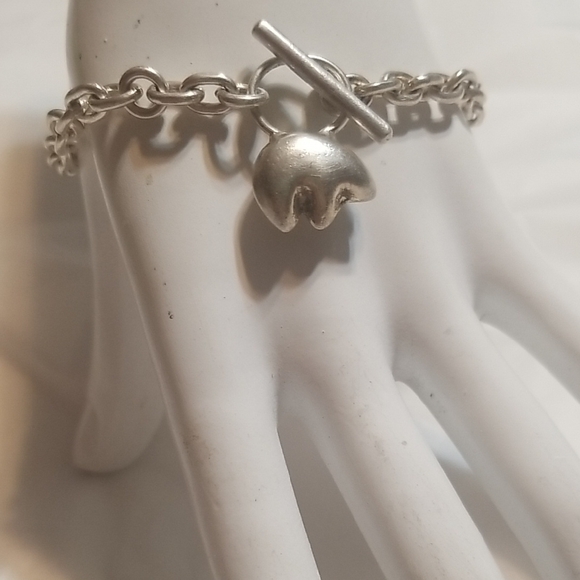 VINTAGE Mexico 925SS 3-d Bear Charm On Link Chain W/Toggle Clasp, EUC J#77 - Picture 1 of 5